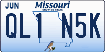 MO license plate QL1N5K