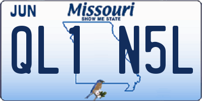 MO license plate QL1N5L