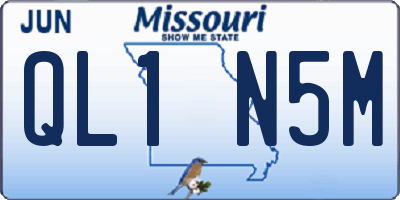 MO license plate QL1N5M