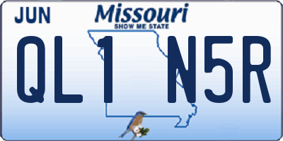 MO license plate QL1N5R