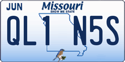 MO license plate QL1N5S