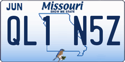 MO license plate QL1N5Z