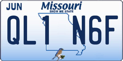 MO license plate QL1N6F
