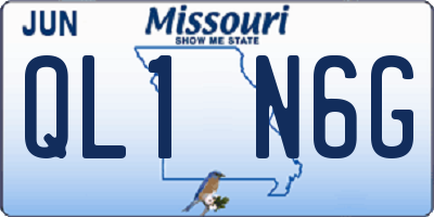 MO license plate QL1N6G