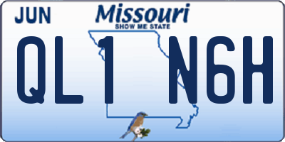 MO license plate QL1N6H