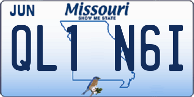 MO license plate QL1N6I