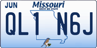 MO license plate QL1N6J