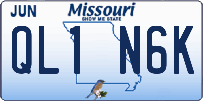 MO license plate QL1N6K