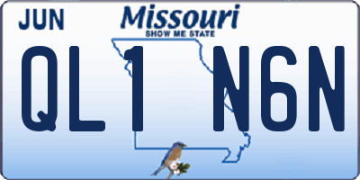 MO license plate QL1N6N