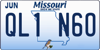 MO license plate QL1N6O