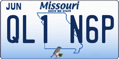 MO license plate QL1N6P
