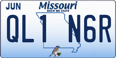 MO license plate QL1N6R