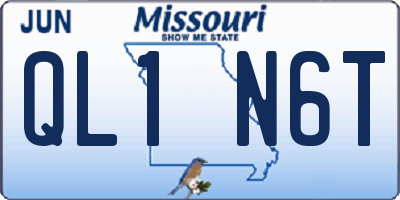 MO license plate QL1N6T