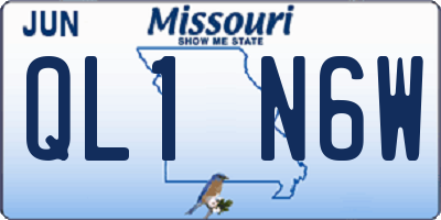 MO license plate QL1N6W