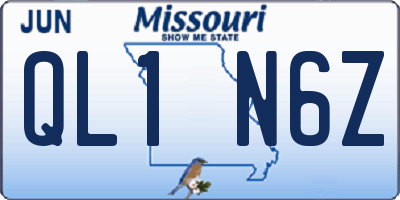 MO license plate QL1N6Z