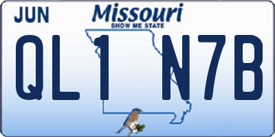 MO license plate QL1N7B