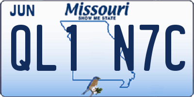 MO license plate QL1N7C