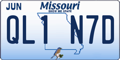 MO license plate QL1N7D