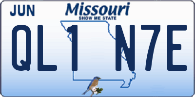 MO license plate QL1N7E