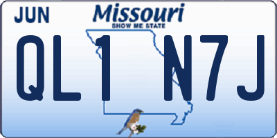 MO license plate QL1N7J