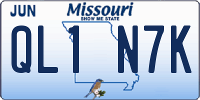MO license plate QL1N7K