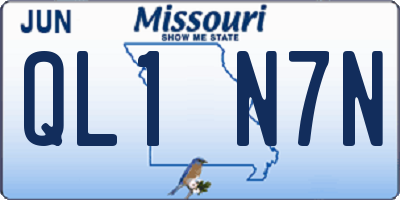 MO license plate QL1N7N