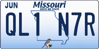 MO license plate QL1N7R
