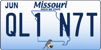 MO license plate QL1N7T