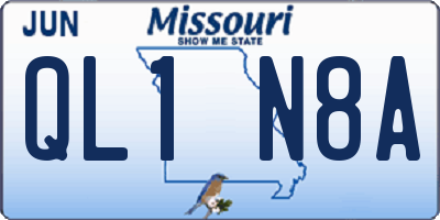 MO license plate QL1N8A