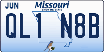 MO license plate QL1N8B