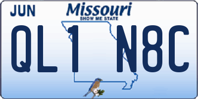 MO license plate QL1N8C