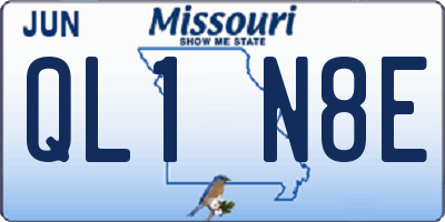 MO license plate QL1N8E