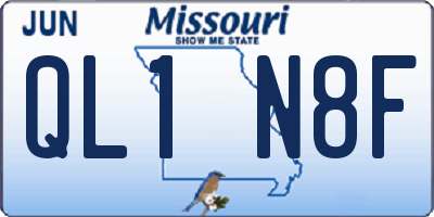 MO license plate QL1N8F