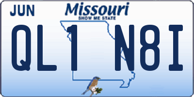 MO license plate QL1N8I