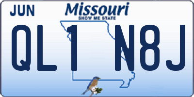 MO license plate QL1N8J