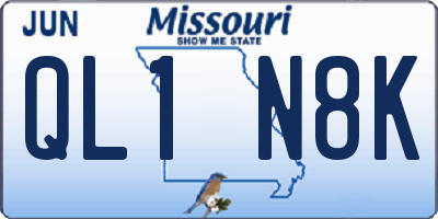 MO license plate QL1N8K
