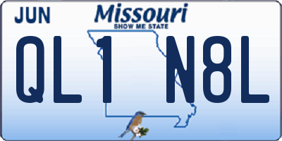 MO license plate QL1N8L