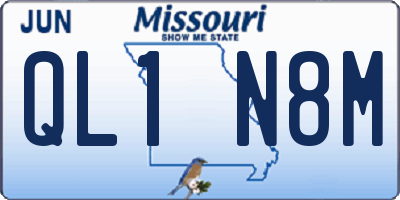 MO license plate QL1N8M