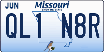 MO license plate QL1N8R