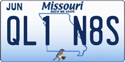 MO license plate QL1N8S