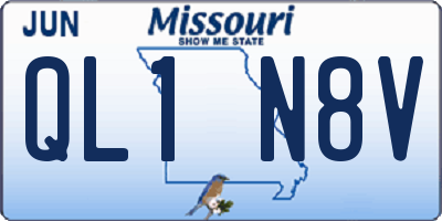 MO license plate QL1N8V