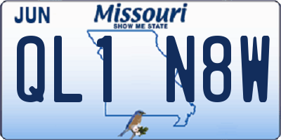 MO license plate QL1N8W