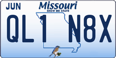 MO license plate QL1N8X