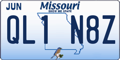 MO license plate QL1N8Z