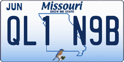MO license plate QL1N9B