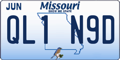 MO license plate QL1N9D