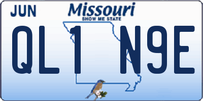 MO license plate QL1N9E