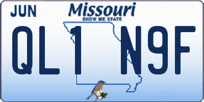 MO license plate QL1N9F