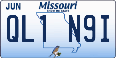 MO license plate QL1N9I