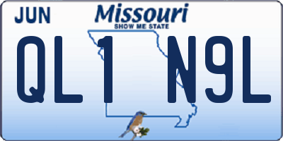 MO license plate QL1N9L